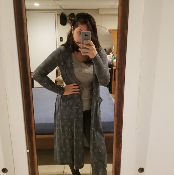 LulaRoe tribal print, long sleeve duster, cardigan - Picture 2 of 6